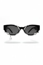 PEARL DROP Shades-sunglasses-SAINT CHIC-Black Rectangle Swirl Pearl-SAINT CHIC