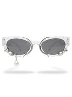PEARL DROP Shades-sunglasses-SAINT CHIC-Clear Rectangle Swirl Pearl-SAINT CHIC