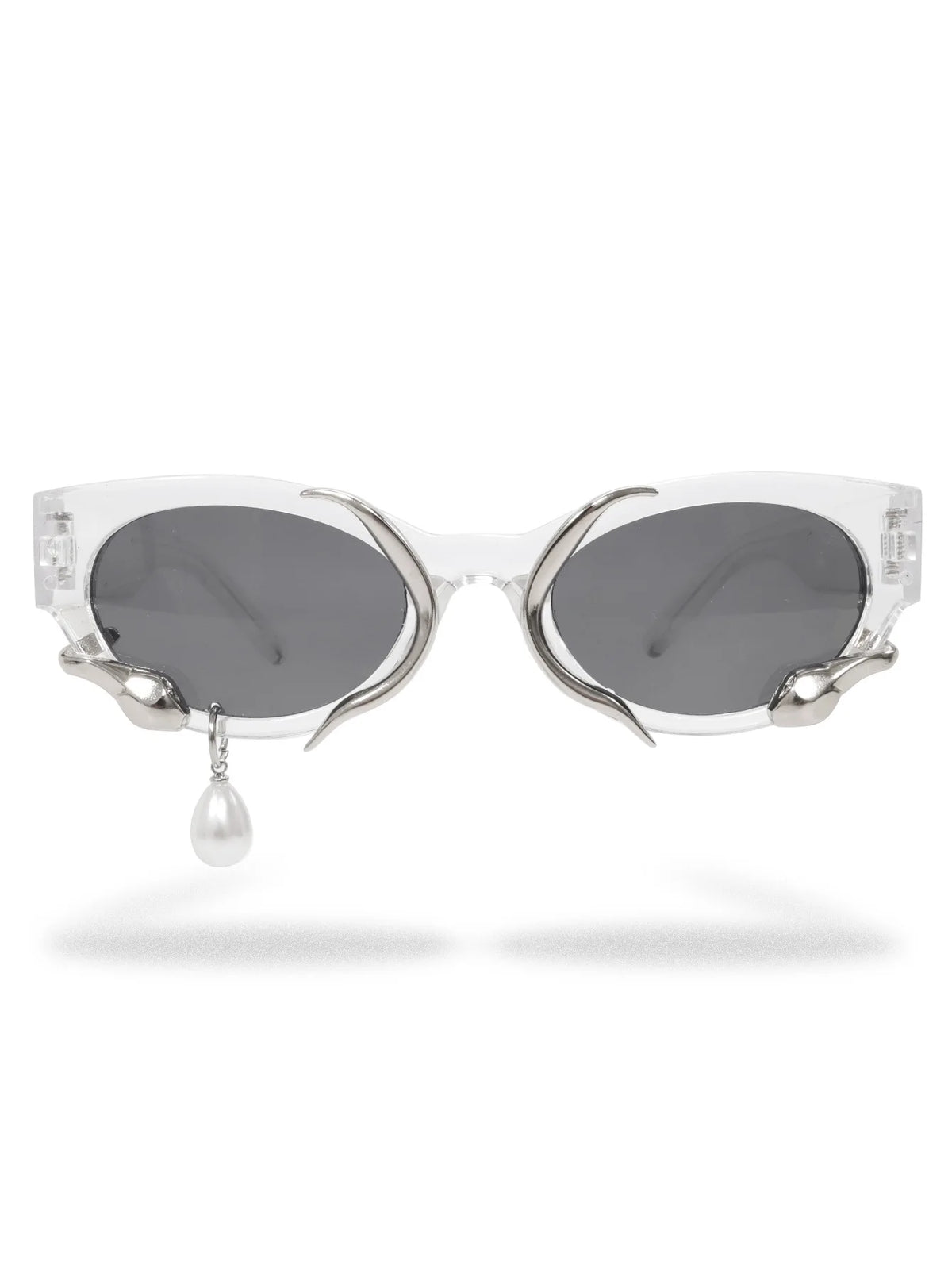 PEARL DROP Shades-sunglasses-SAINT CHIC-Clear Rectangle Swirl Pearl-SAINT CHIC