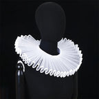 PLEAT DRAMA Mesh Ruffle Collar-Collar-SAINT CHIC-White-SAINT CHIC