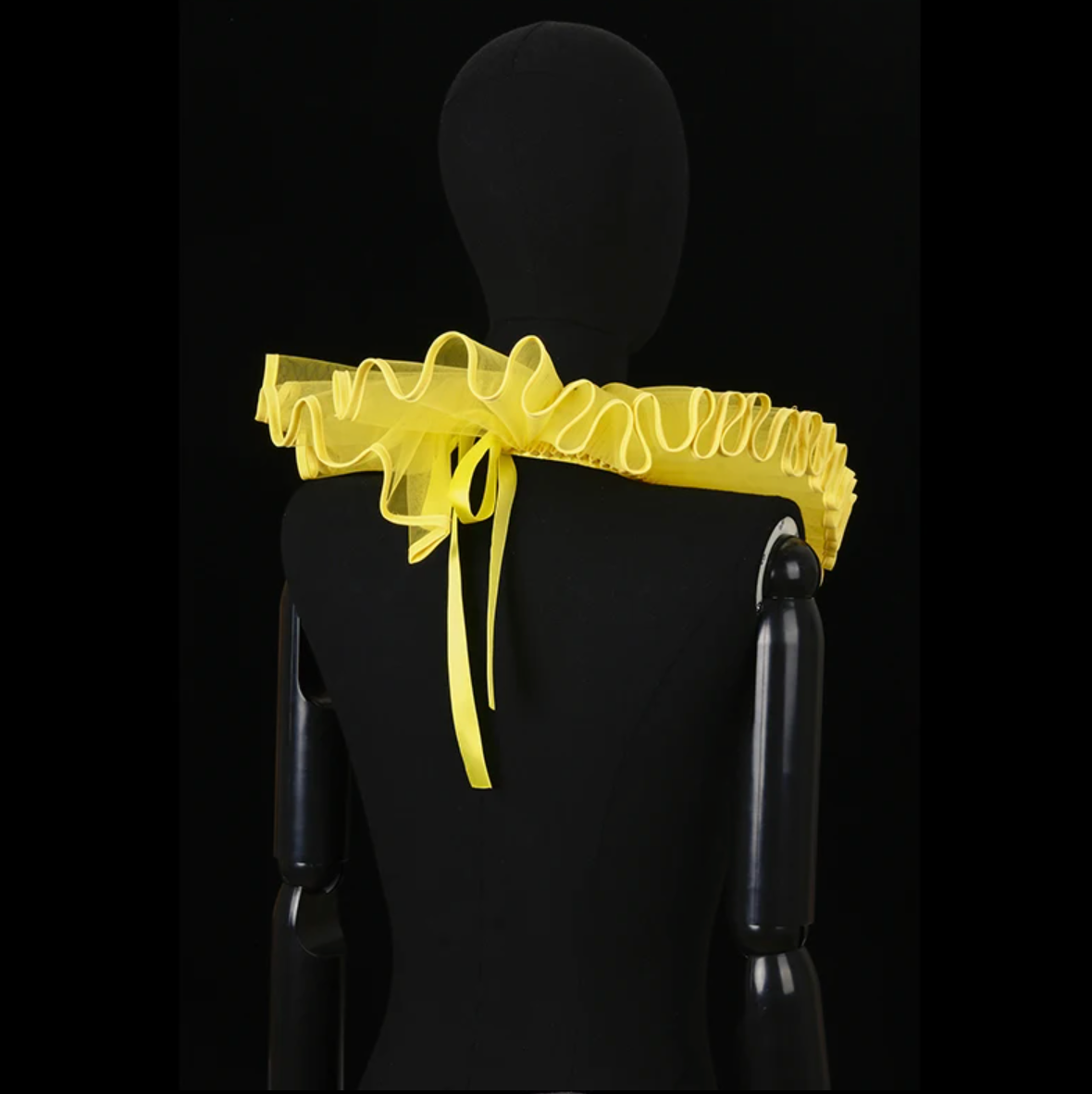 PLEAT DRAMA Mesh Ruffle Collar-Collar-SAINT CHIC-Yellow-SAINT CHIC