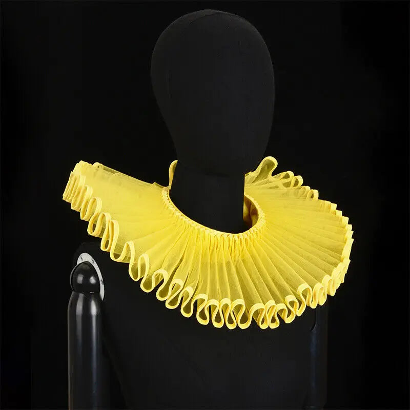 PLEAT DRAMA Mesh Ruffle Collar-Collar-SAINT CHIC-Yellow-SAINT CHIC Main image
