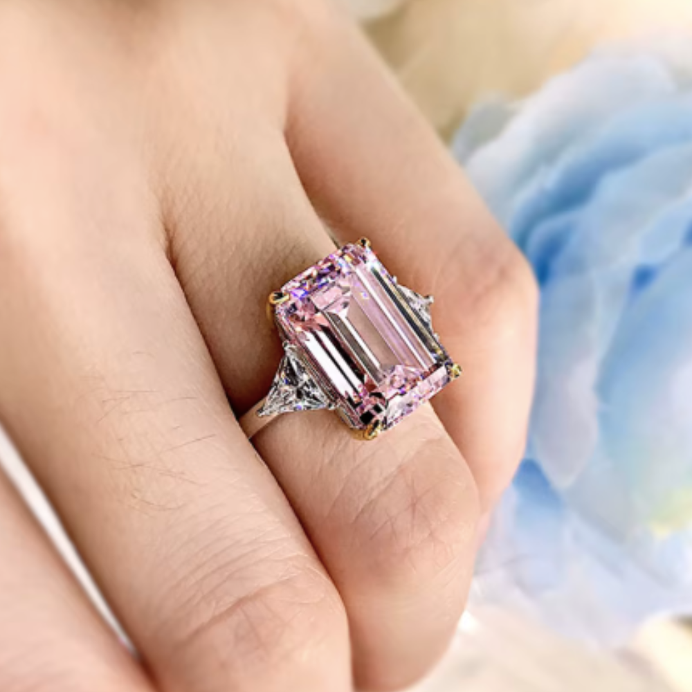 PRINCESS Emerald Cut Ring-ring-SAINT CHIC-Pink-6-SAINT CHIC