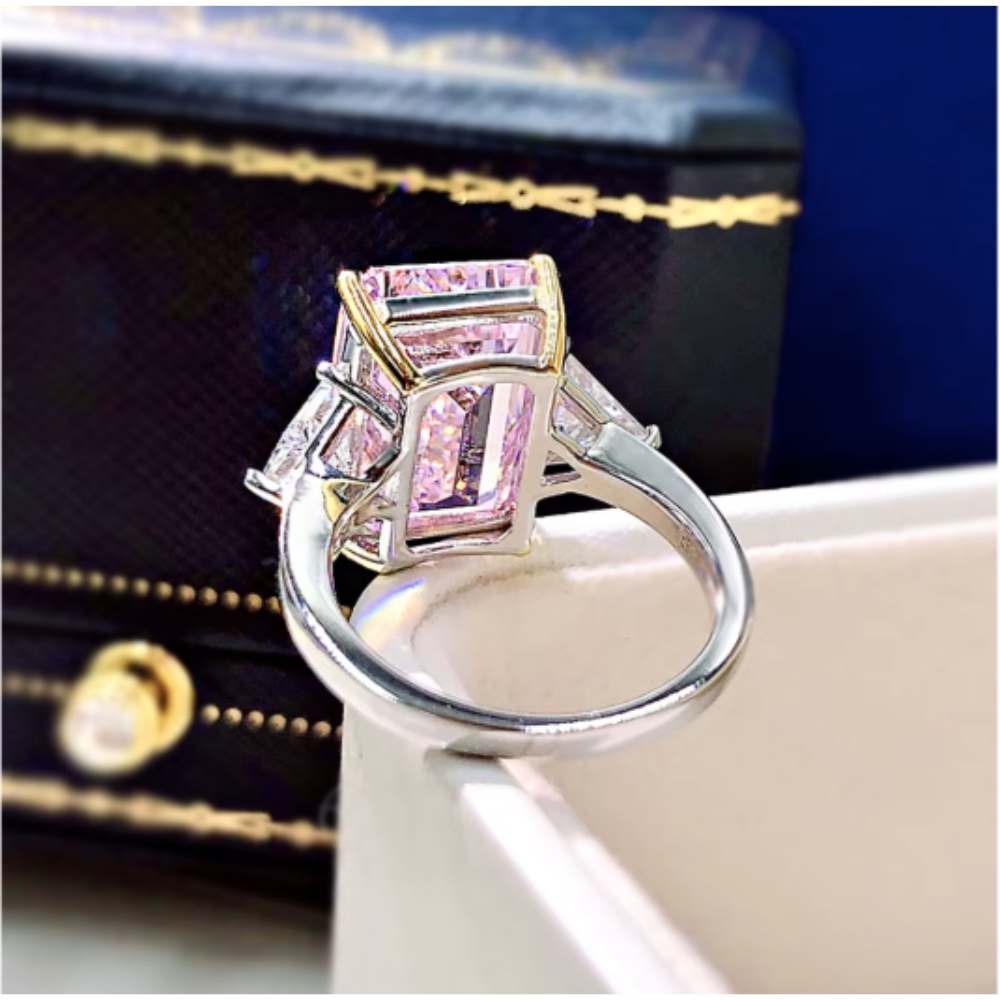 PRINCESS Emerald Cut Ring-ring-SAINT CHIC-Pink-6-SAINT CHIC