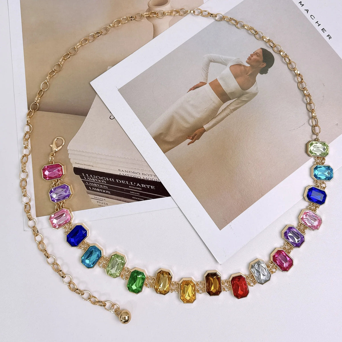 PRISM JEWEL Waist Chain-belt-SAINT CHIC-Silver-SAINT CHIC