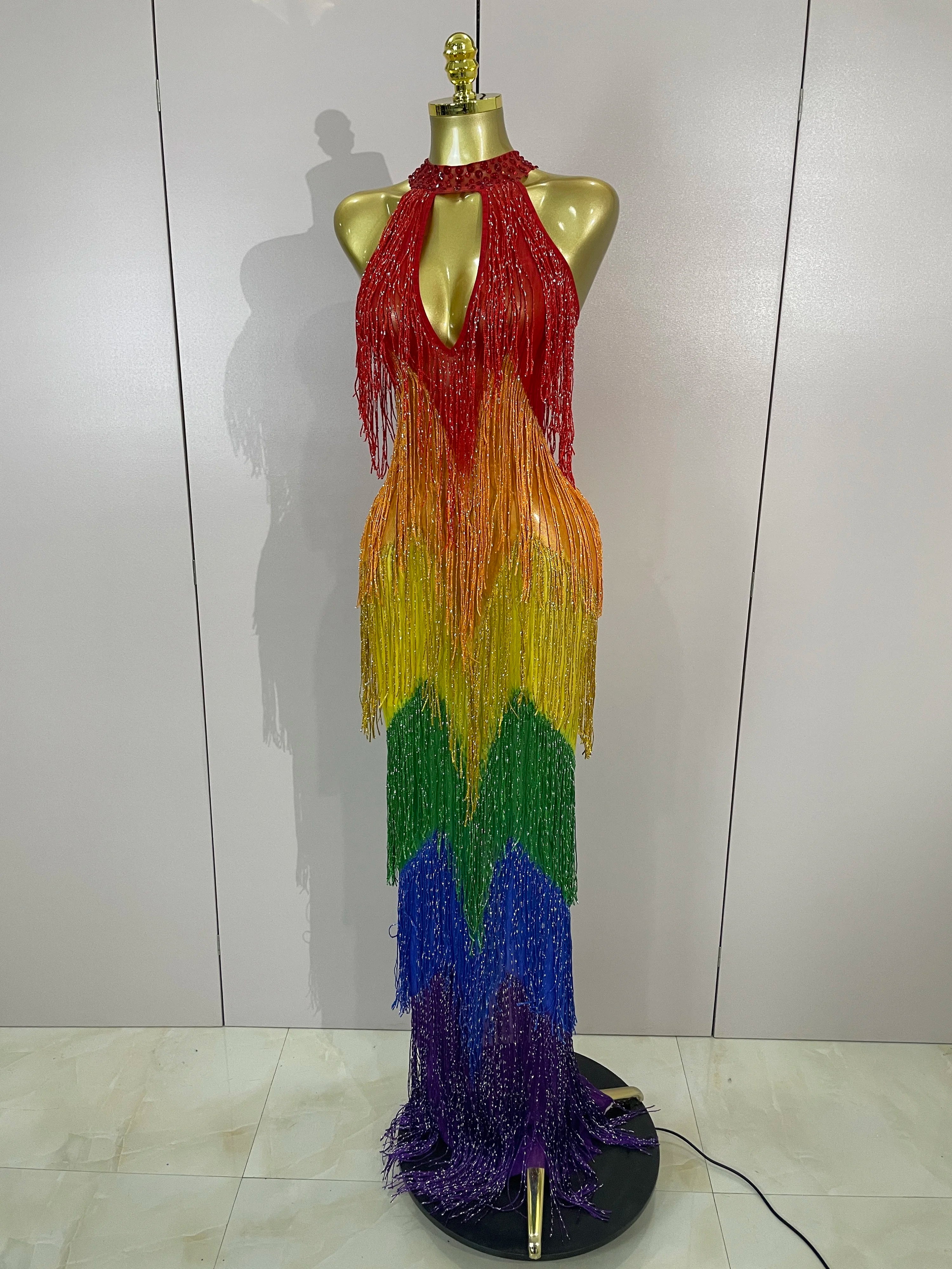 RAINBOW Mesh Gown