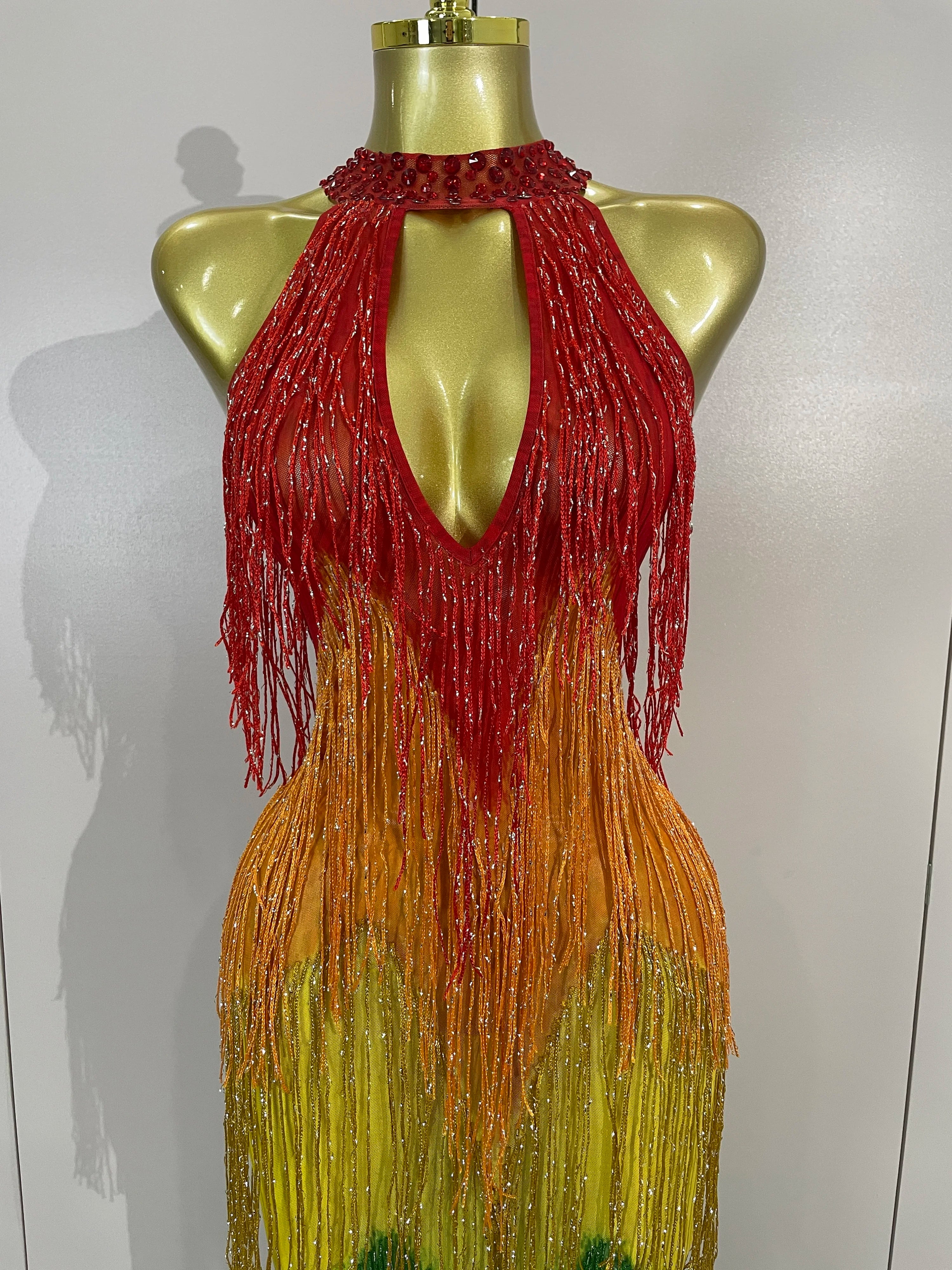 RAINBOW Mesh Gown