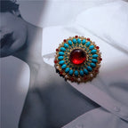 REGALIA Gemstone Brooch-Brooch-SAINT CHIC-Turquoise Sunburst-SAINT CHIC