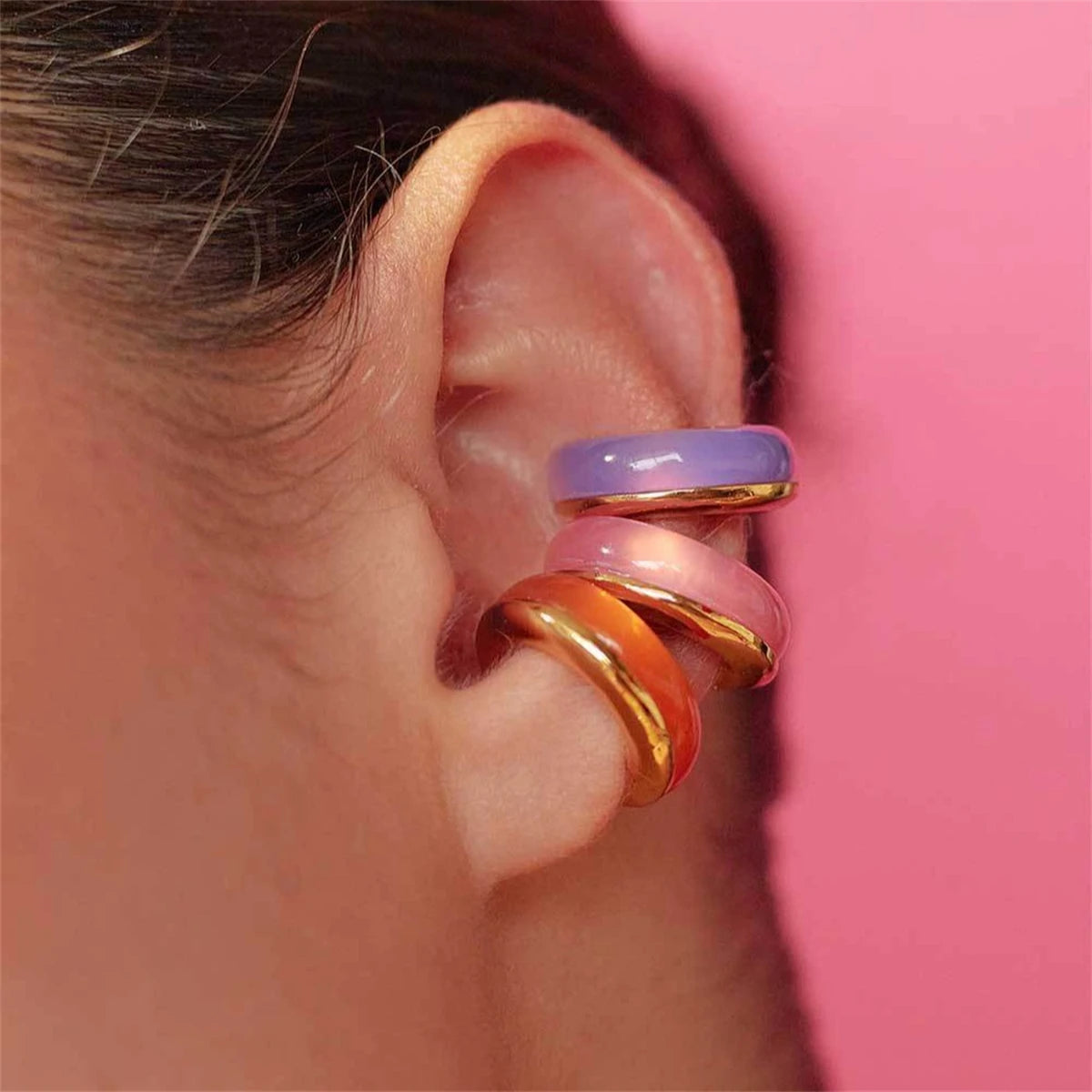 ROUGE Enamel Hoop Clips Main image