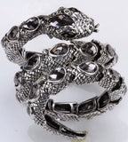 SERPENT Coil Crystal Arm Cuff-Bracelet-SAINT CHIC-Gray-SAINT CHIC