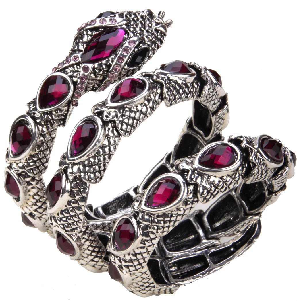 SERPENT Coil Crystal Arm Cuff-Bracelet-SAINT CHIC-Purple-SAINT CHIC