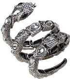 SERPENT Coil Crystal Arm Cuff-Bracelet-SAINT CHIC-Silver-SAINT CHIC