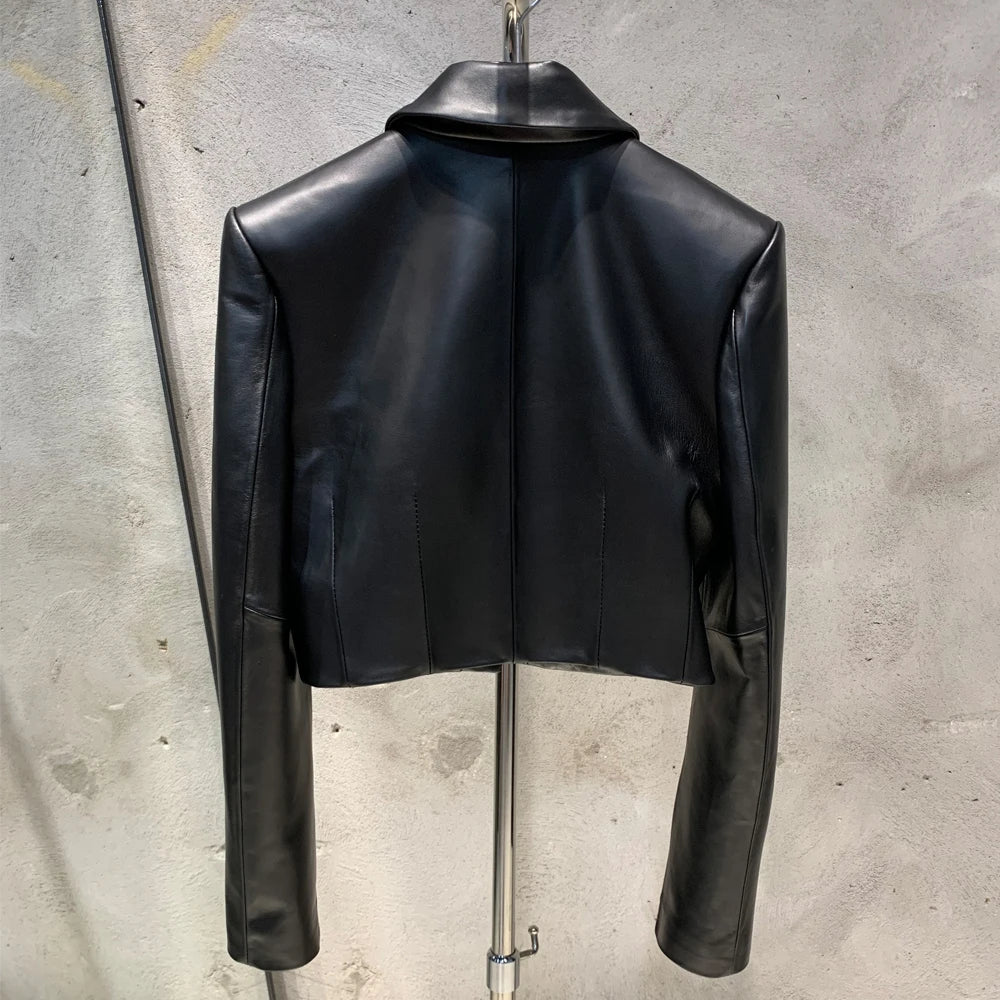 SHOULDER Sheepskin Blazer-Blazer-SAINT CHIC