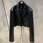 SHOULDER Sheepskin Blazer-Blazer-SAINT CHIC