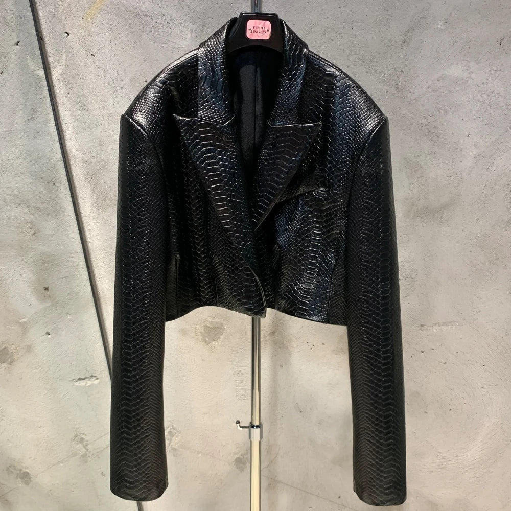 SHOULDER Sheepskin Blazer-Blazer-SAINT CHIC