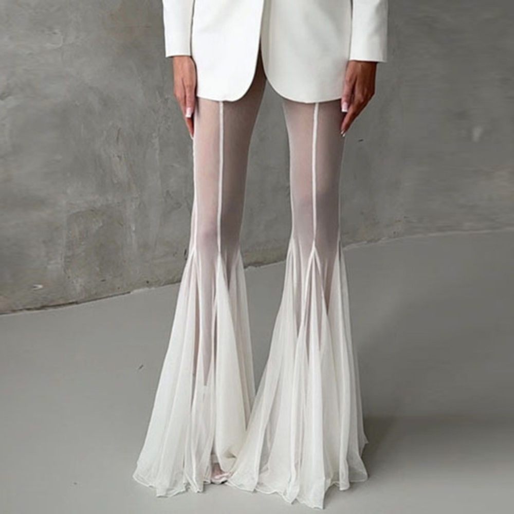 SIREN Sheer Flare Pants-pant-SAINT CHIC-White-S-SAINT CHIC