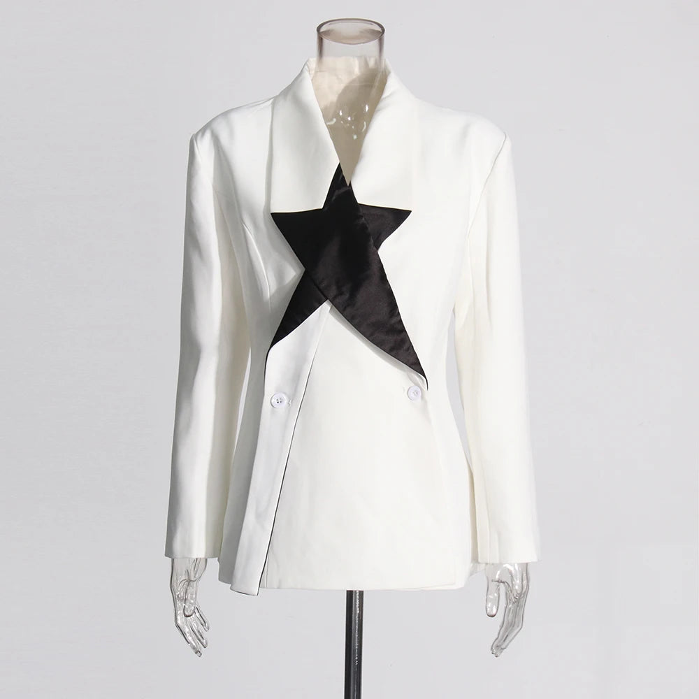 SPLICE Colorblock Blazer-Blazer-SAINT CHIC-White-S-SAINT CHIC