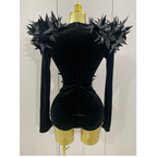 STARBURST Velvet Mesh Illusion Bodysuit-bodysuit-SAINT CHIC-Gold-S-SAINT CHIC