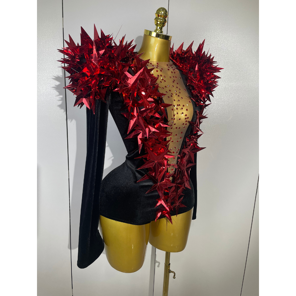 STARBURST Velvet Mesh Illusion Bodysuit-bodysuit-SAINT CHIC-Gold-S-SAINT CHIC
