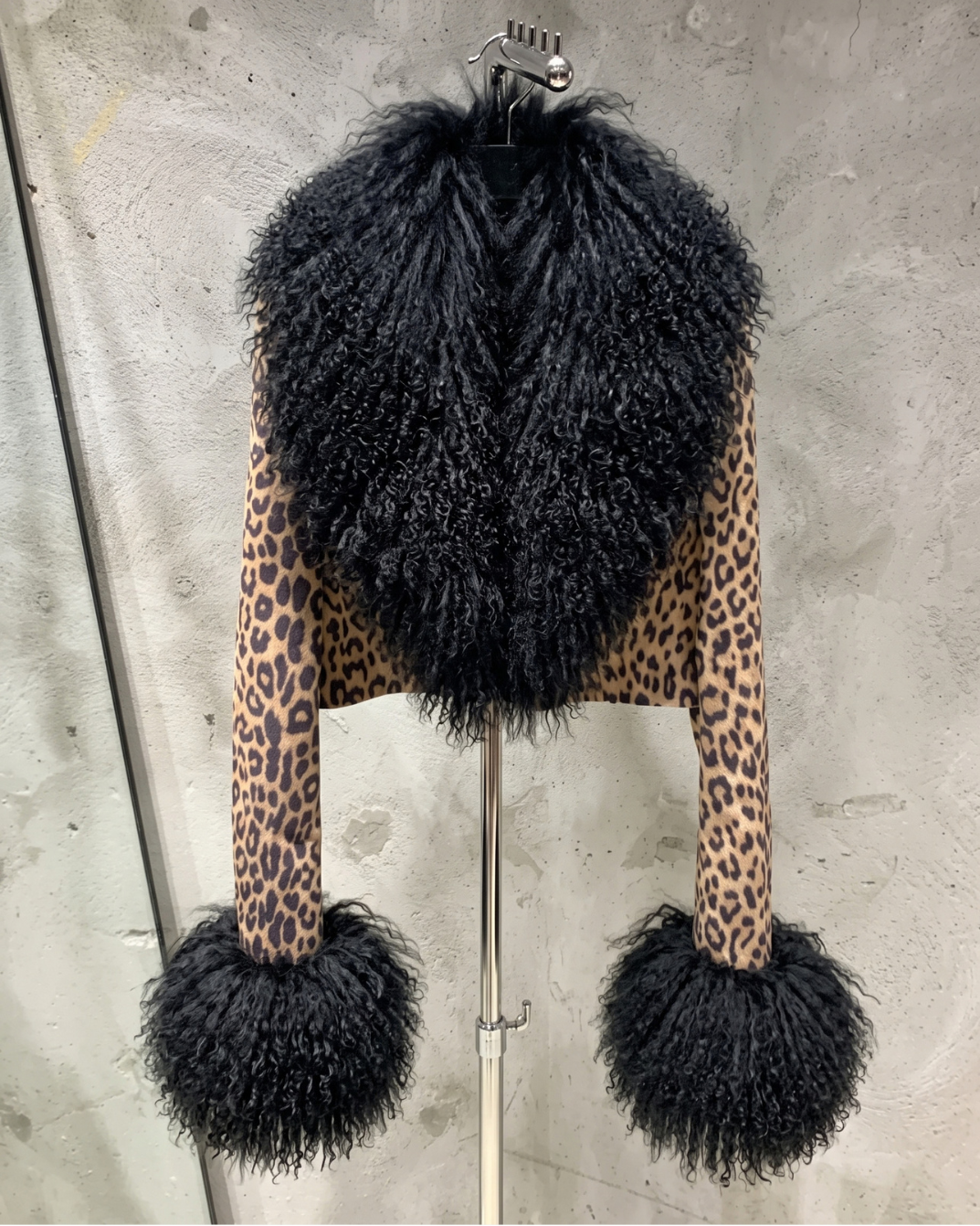 STEPPE Fur Leather Jacket-Jacket-SAINT CHIC-S-Black-SAINT CHIC