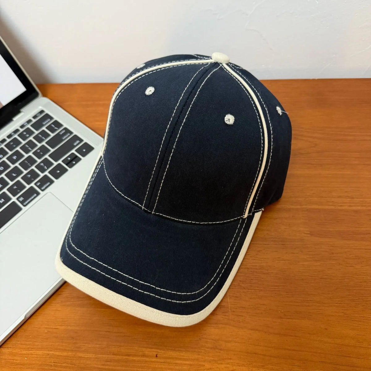 STRIPE Baseball Cap-Cap-SAINT CHIC-Navy Blue-SAINT CHIC