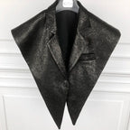 STRUCTURED Shawl Collar-outerwear-SAINT CHIC-Black Texture-SAINT CHIC