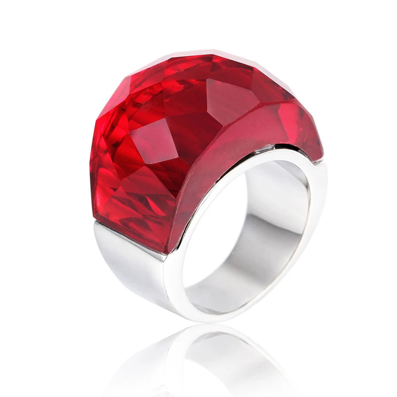 VIVID Ring-Ring-SAINT CHIC-Silver Red-6-SAINT CHIC