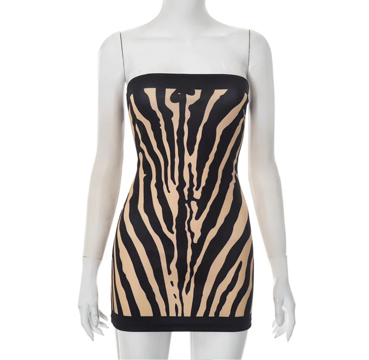 ZEBRA ILLUSION Mini Dress-dress-saint chic-S-SAINT CHIC