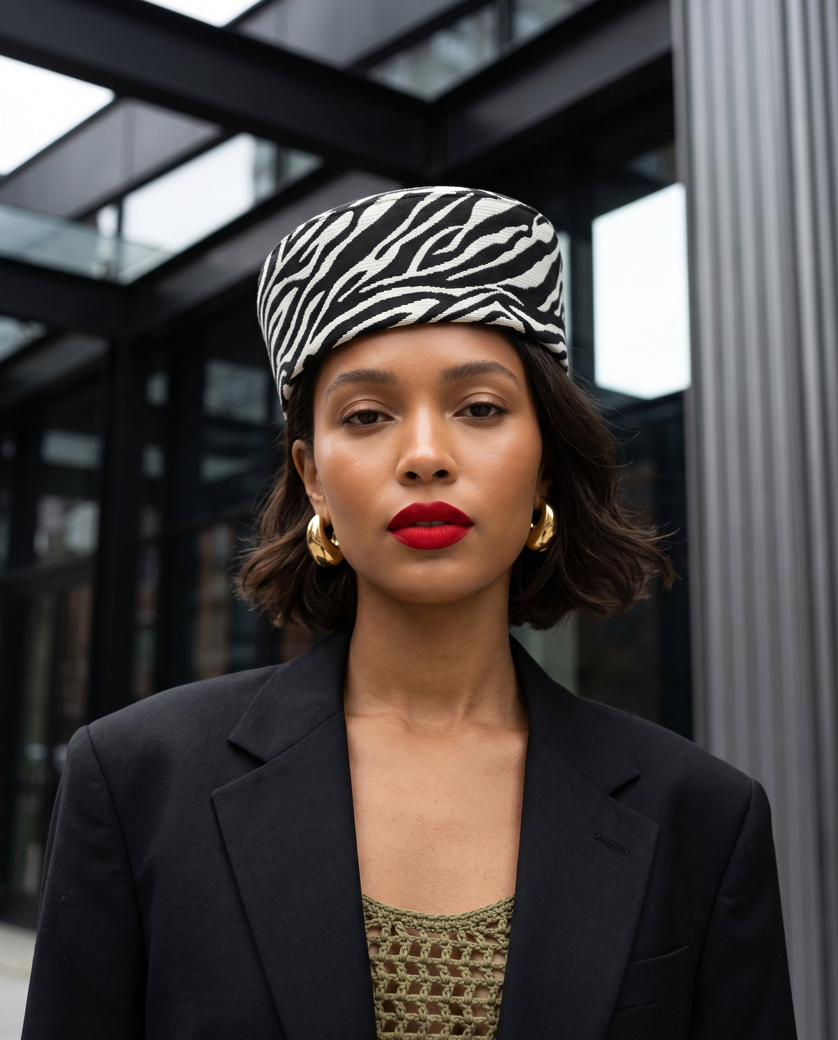 ZÈBRE Pillbox Hat-Hat-SAINT CHIC-White-SAINT CHIC