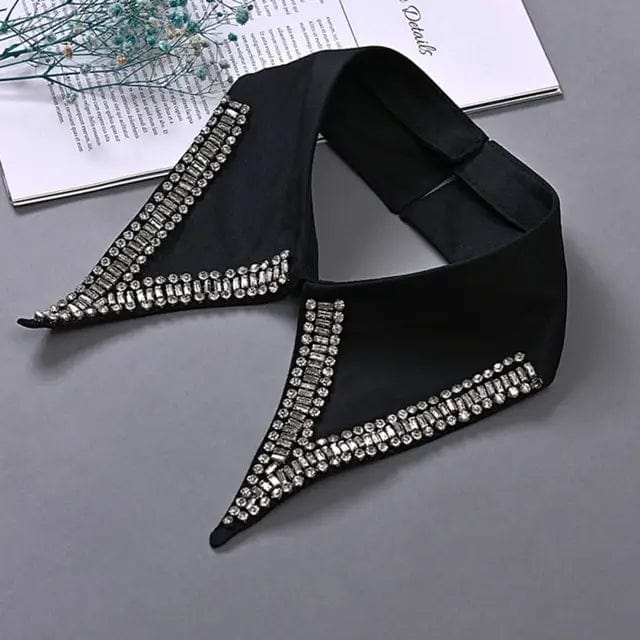 ALLI Detachable Faux Collar – Pearl & Rhinestone Beaded Secondary image