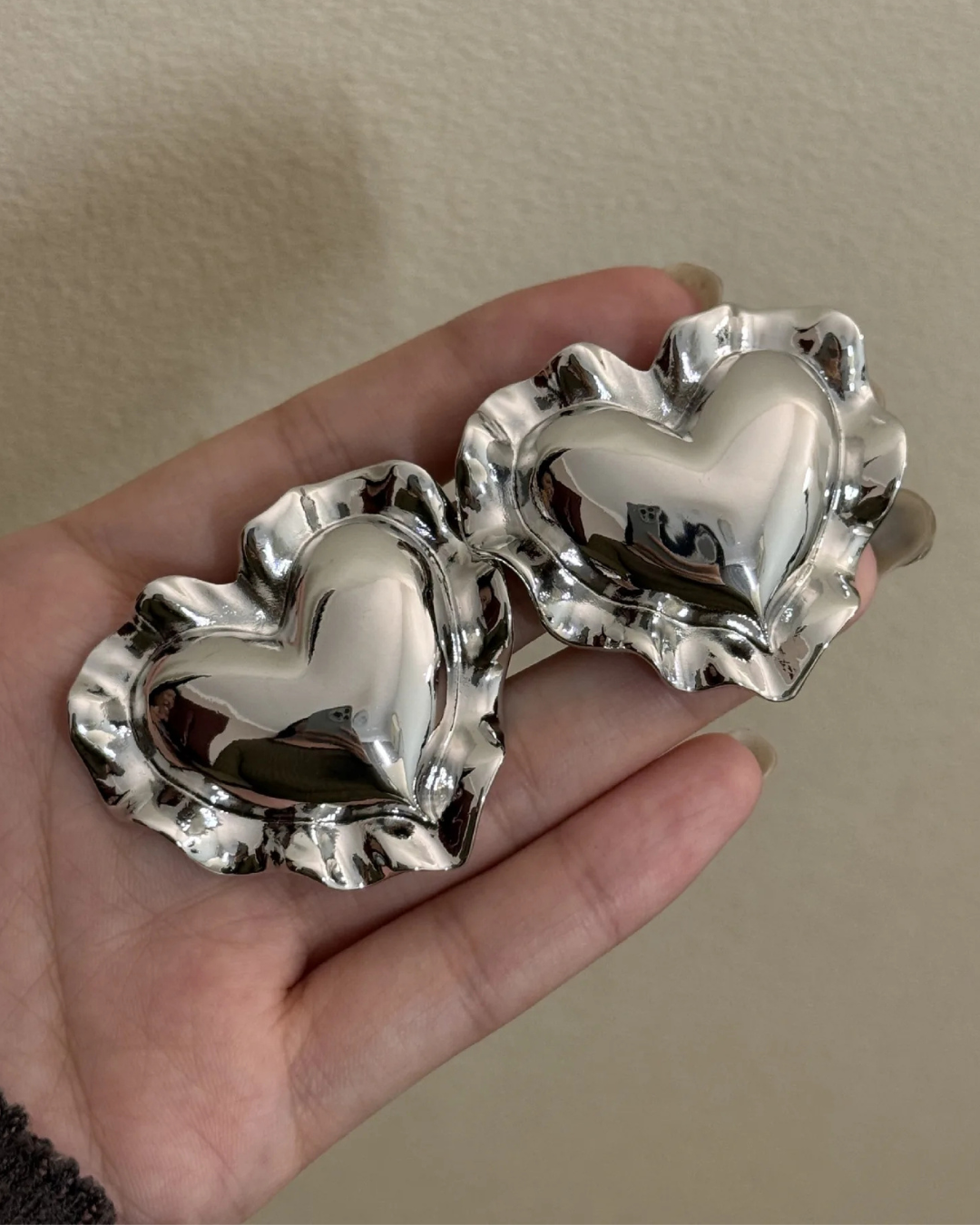 AMOUR Oversized Heart Earrings-earrings-SAINT CHIC Main image