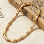 BAMBOO Crystal Link Choker-necklace-SAINT CHIC