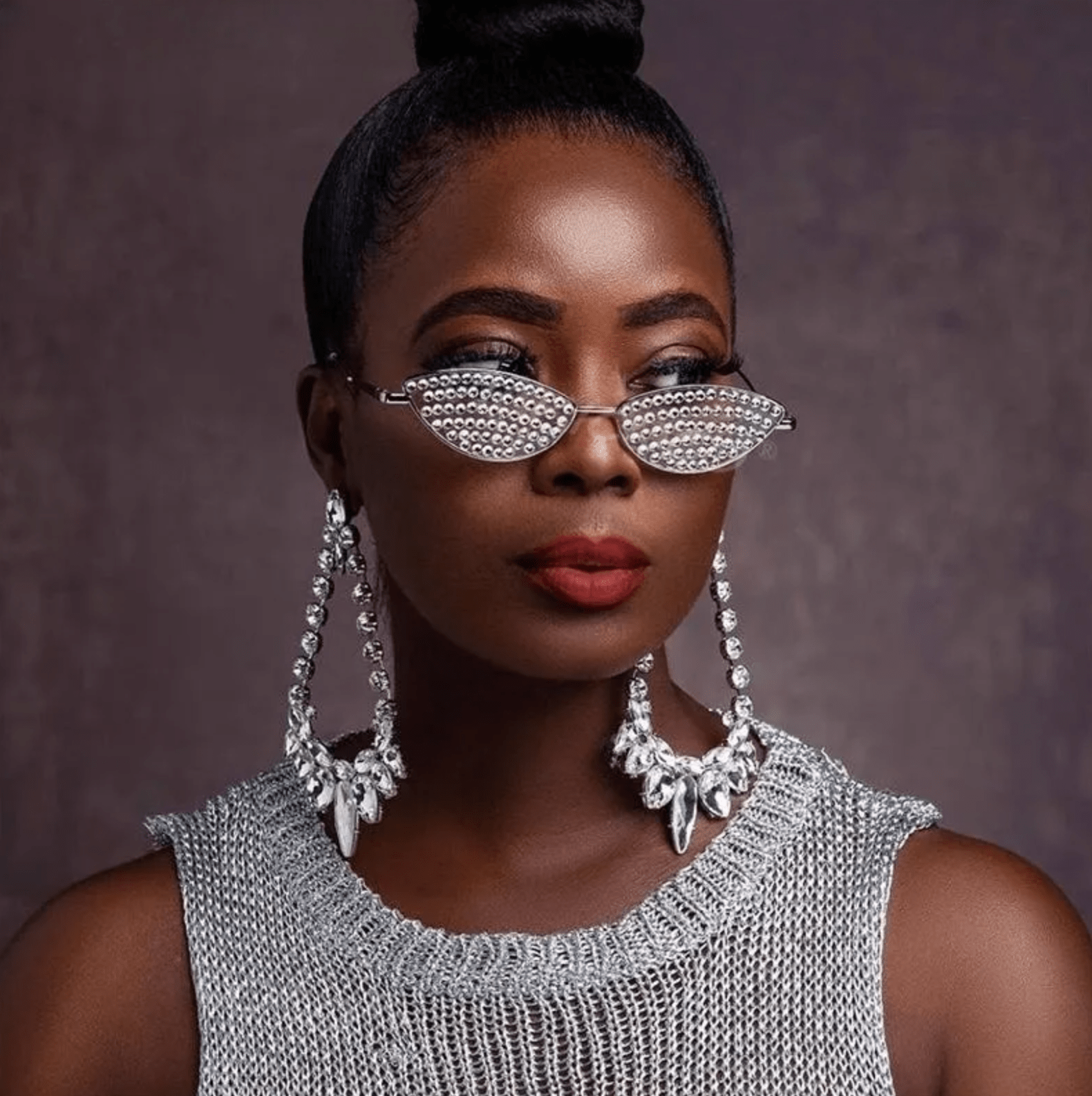 CAT-EYE Rhinestone Sun Glasses Secondary image