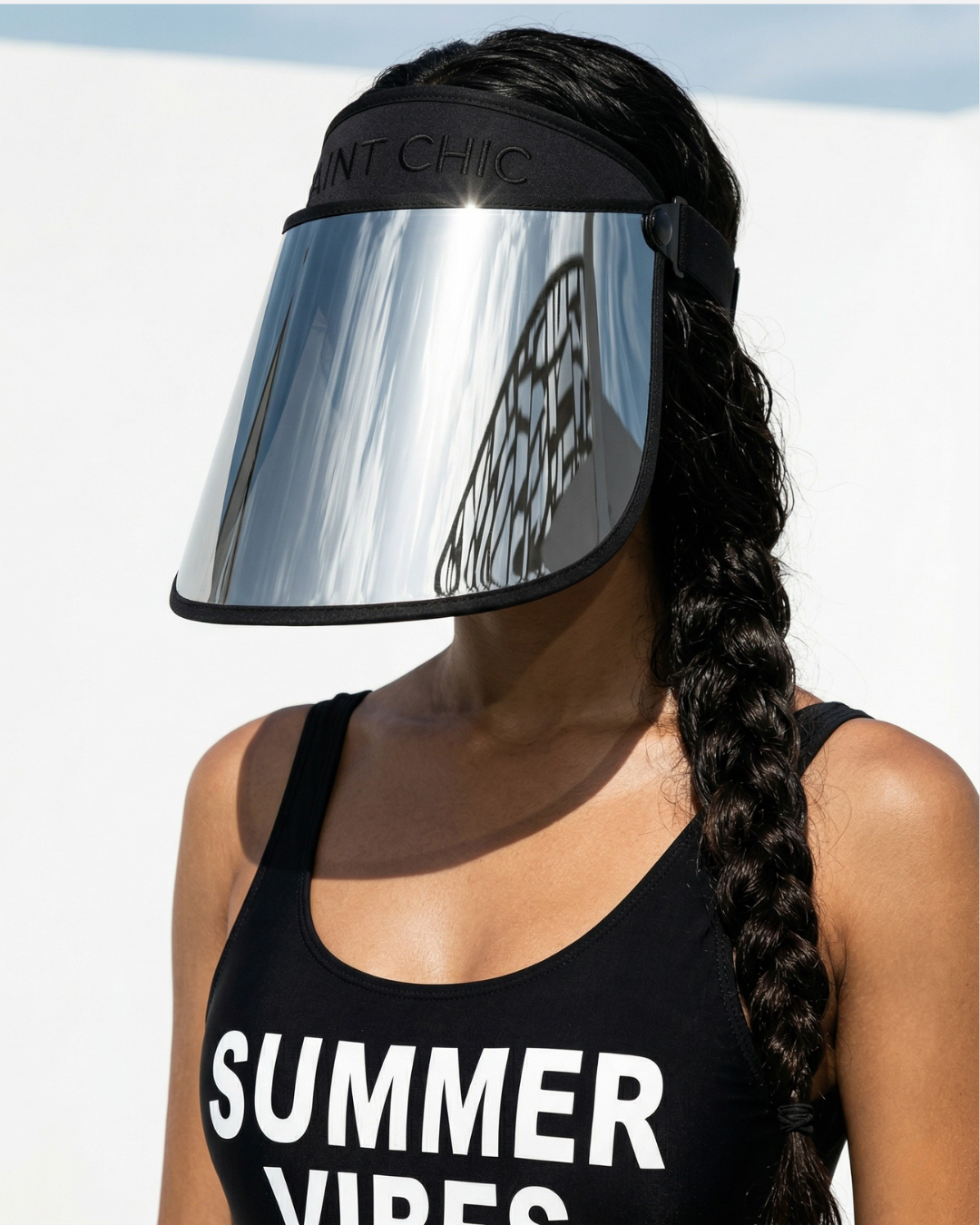CHROME PAPARAZZI VISOR® Long Lens Sun Shield – 99% UV Protection-Hats-SAINT CHIC Main image