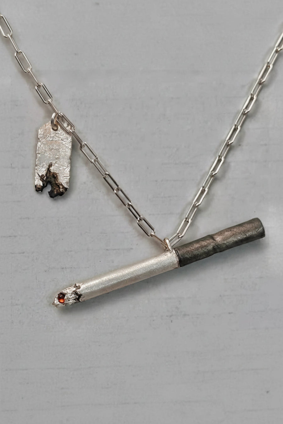CIG Pendant Necklace with Textured Tag-Necklace-SAINT CHIC
