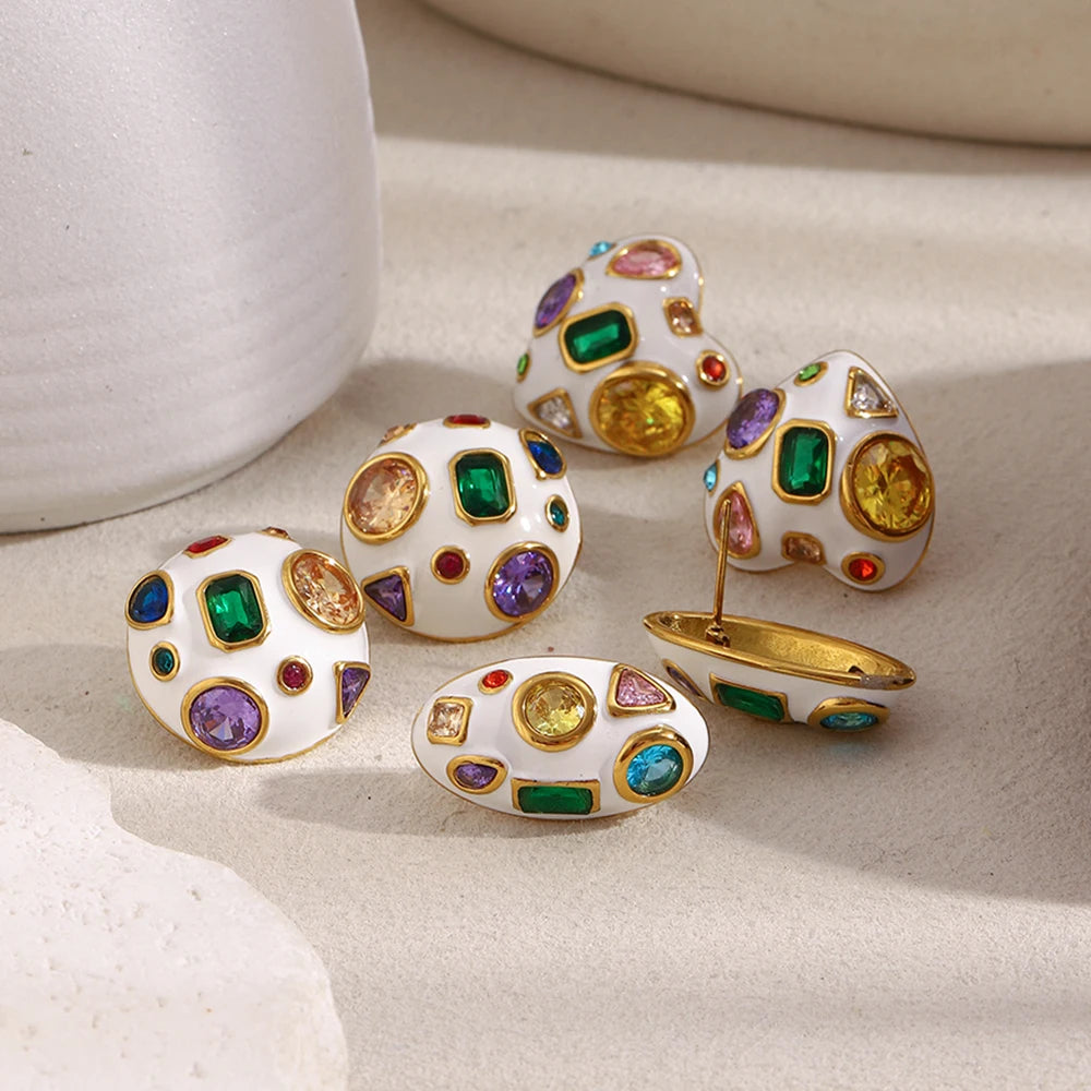 CONFETTI Stud Earrings-earring-SAINT CHIC