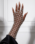 CRYSTAL Mesh Cuff Bracelet-bracelet-SAINT CHIC