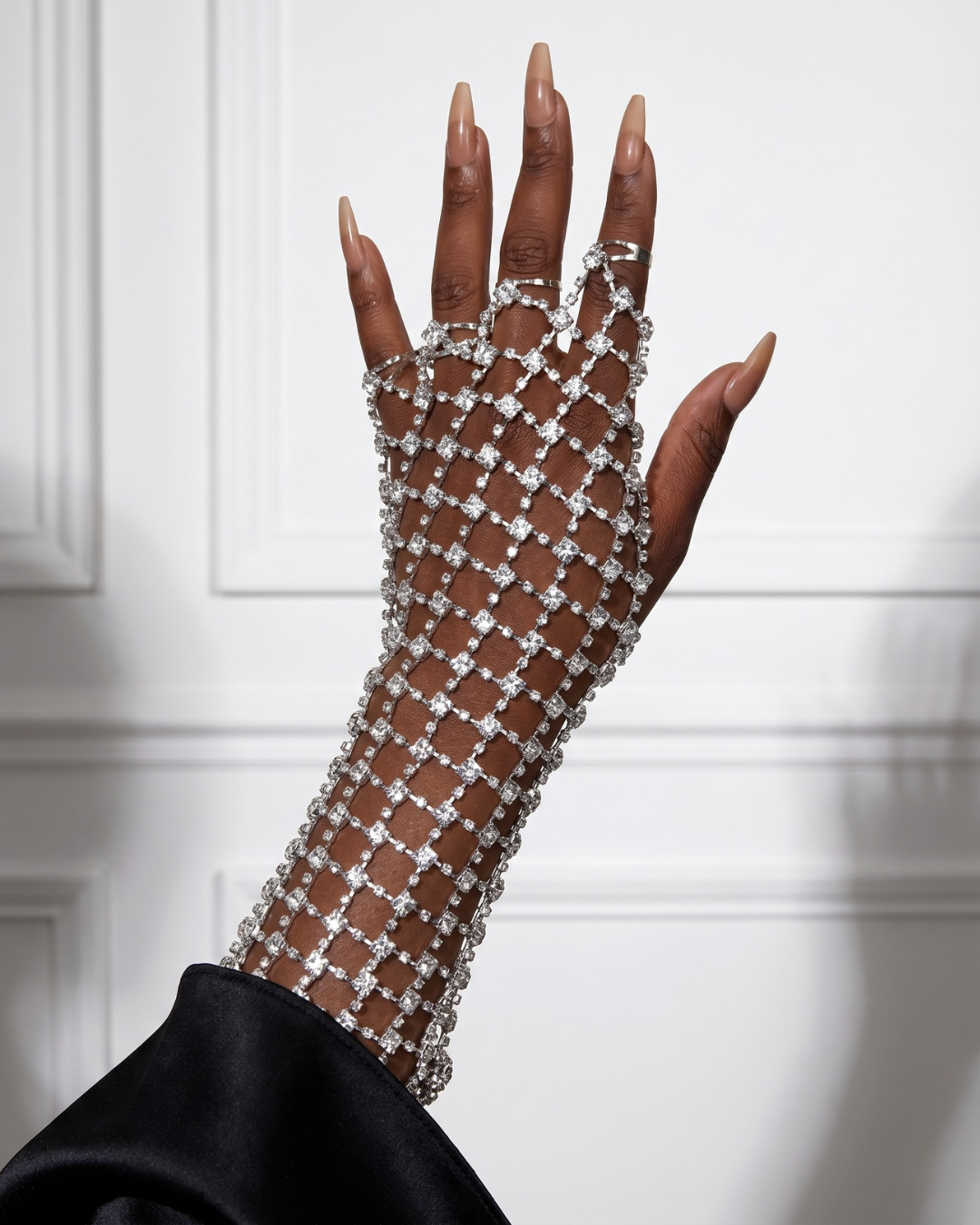 CRYSTAL Mesh Cuff Bracelet-bracelet-SAINT CHIC