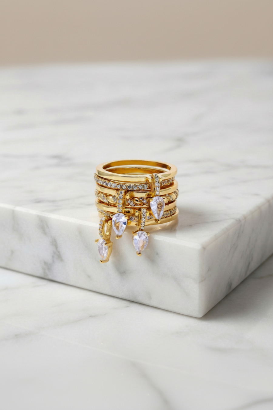 FLIRT Drop Stack Ring Set-ring-SAINT CHIC