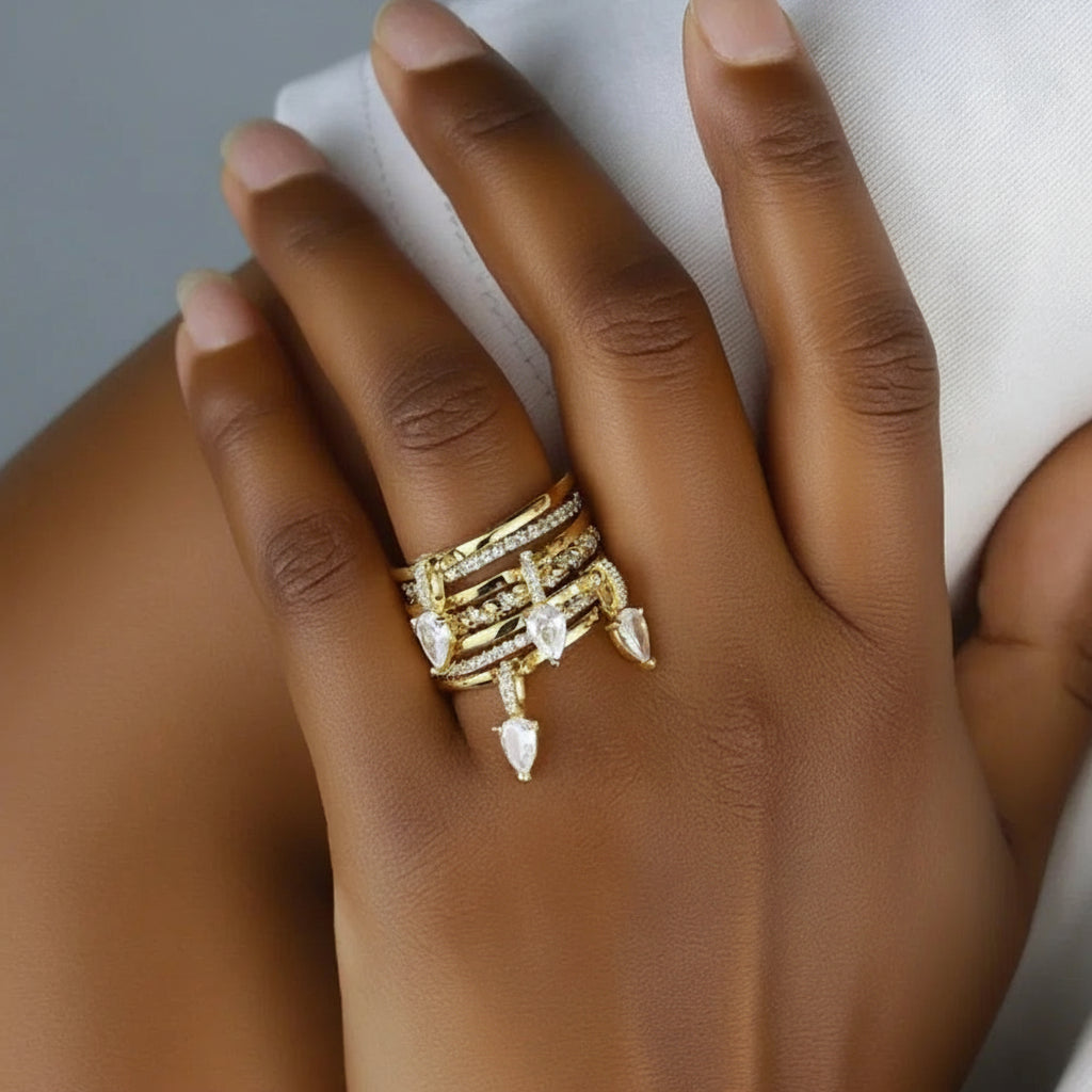 FLIRT Drop Stack Ring Set Secondary image