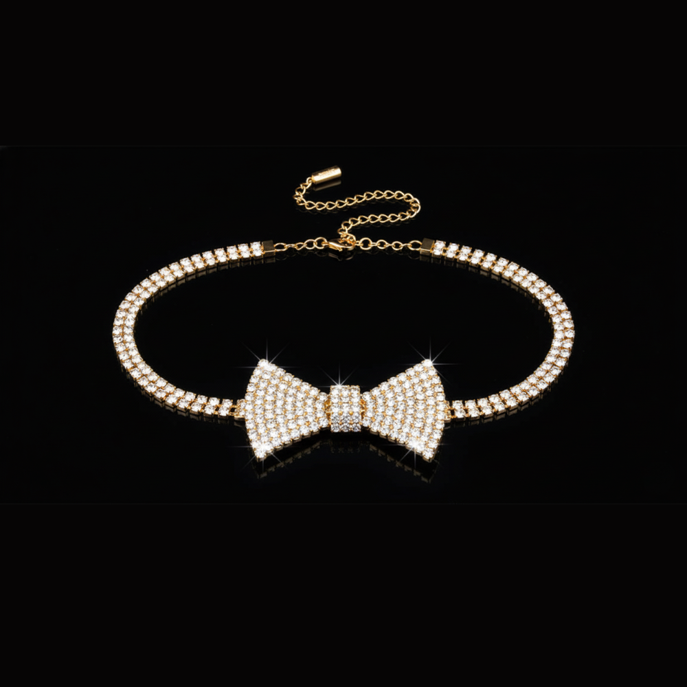 GLIMMER BOW Choker-necklace-SAINT CHIC