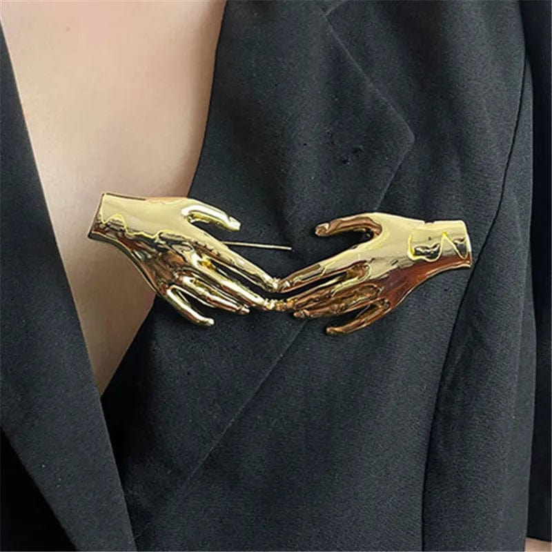 HANDS Sculptural Brooch-brooch-SAINT CHIC Main image