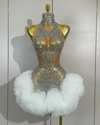 ICE SWAN Mini Dress-dress-SAINT CHIC