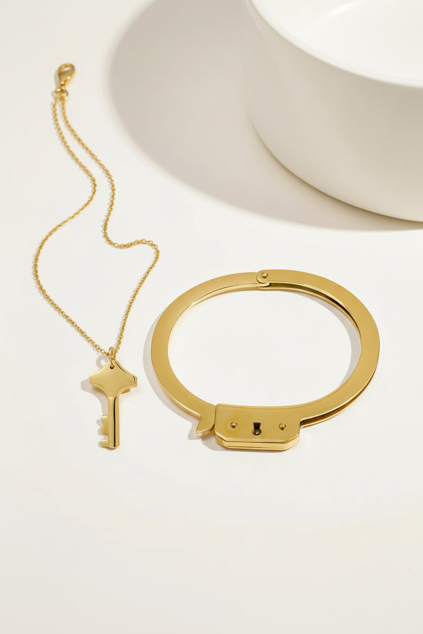 LOCK & KEY Bond Cuff + Necklace Set-necklace set-SAINT CHIC