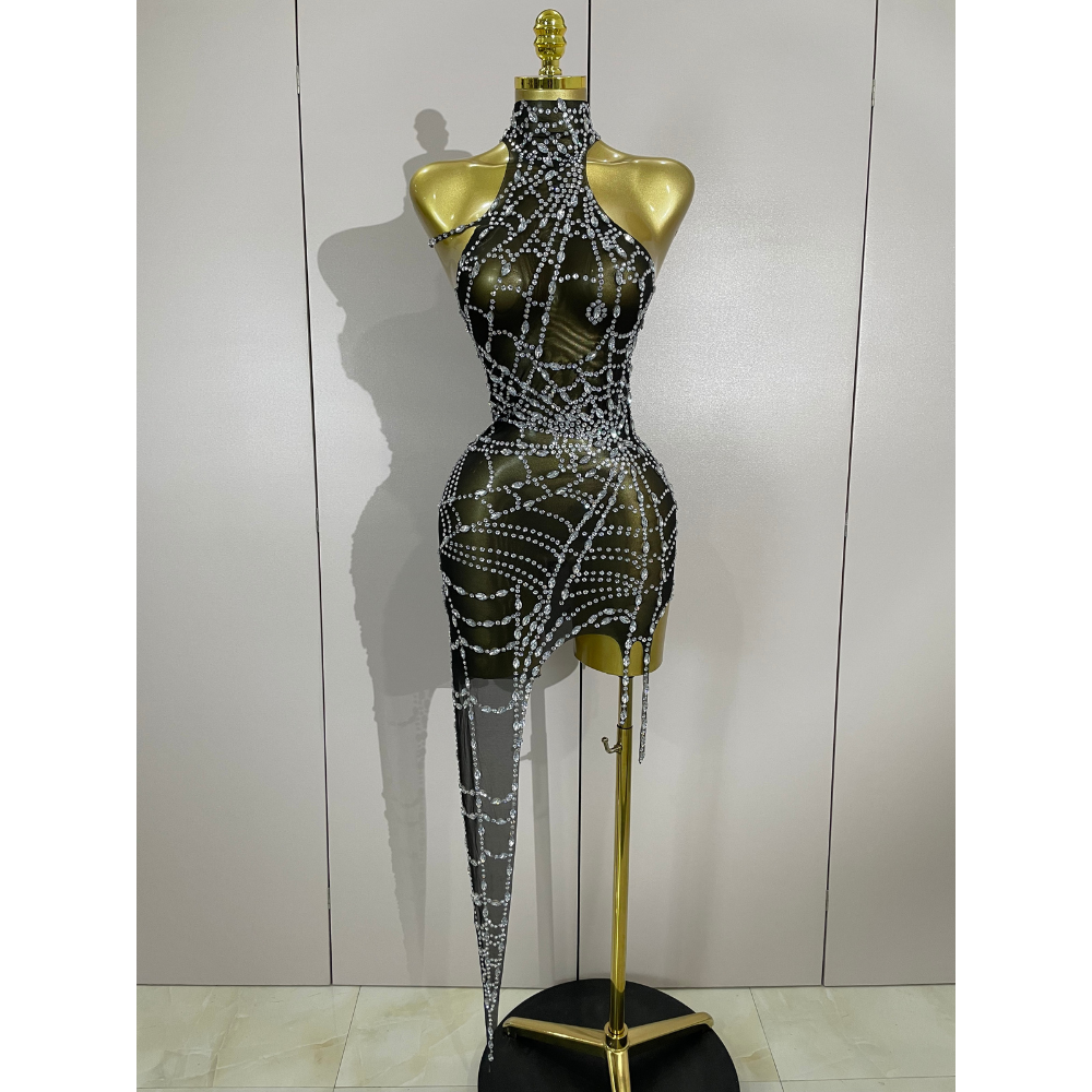 NIGHTFALL WEB Mini Dress-dress-SAINT CHIC Main image
