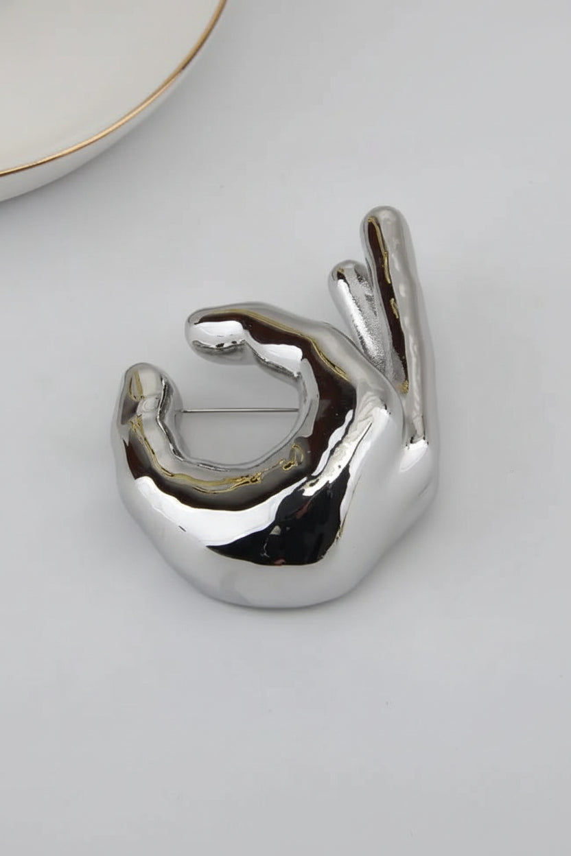 OK PINCH Brooch-brooch-SAINT CHIC Main image