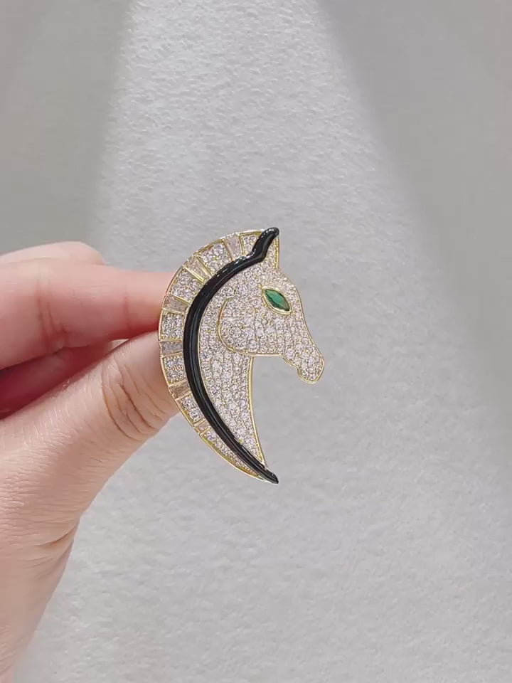 EQUUS Horse Head Brooch