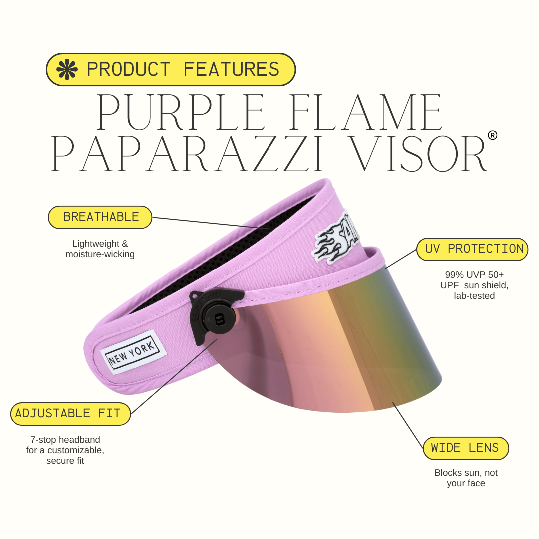 Purple Flame Paparazzi Visor™ 2.0-Hats-SAINT CHIC