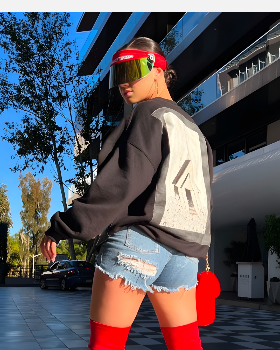 Red Flame Paparazzi Visor®-Hats-SAINT CHIC Main image