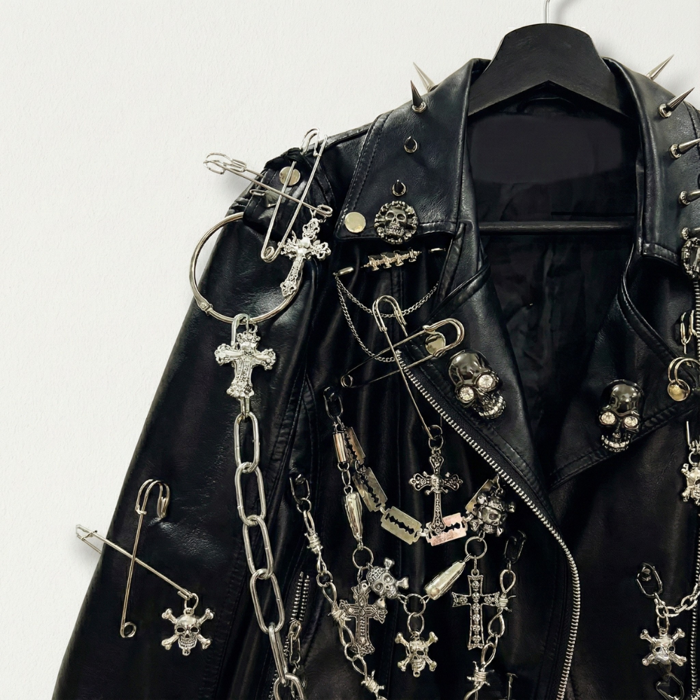RELIC CROSS Chain Moto Jacket-jacket-SAINT CHIC